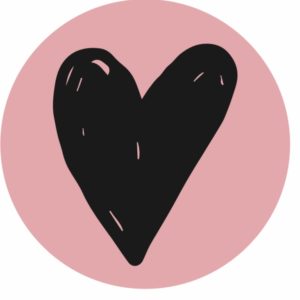 Cadeau stickers Hartje Roze Zwart