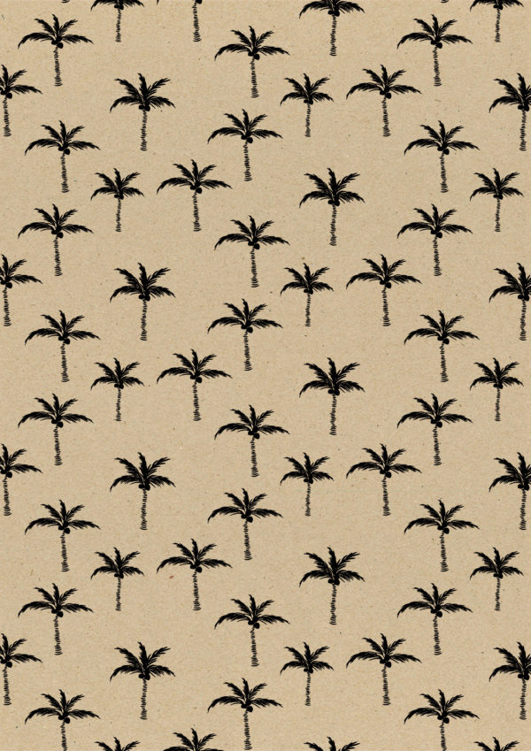 Bruin Kraftpapier Met Zwarte Palmbomen