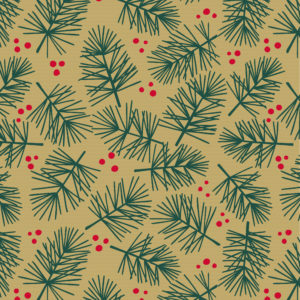Kerstpapier Bruin Kraft Inpakpapier Kerst Pine