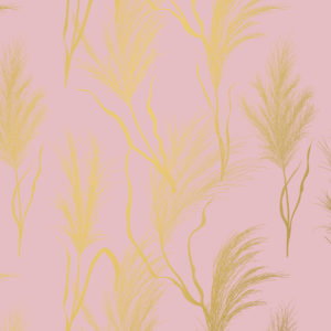 Cadeaupapier Roze Pink Grass Gold