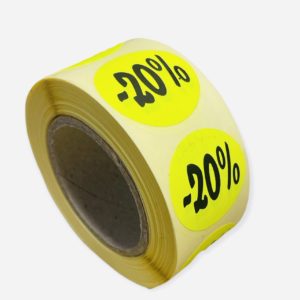 Etiketten Rond 27 mm Fluor Geel 20%