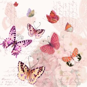 Servetten 33x33cm 20 stuks Atelier Butterfly Romance